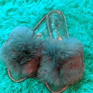 Bella Luna gray jelly slides